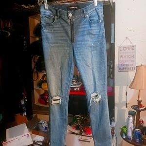 Express High Rise Distressed Ankle Jegging